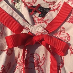 Hell Bunny sailor white and red dress